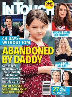 La revista informaba que habían pasado 44 días sin que Suri viera a su padre luego del divorcio con Katie Holmes